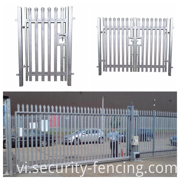 L Loại nóng Dippanized Security Garden Steel Picket Panel Panel kim loại Palisade Hàng rào giá hàng rào